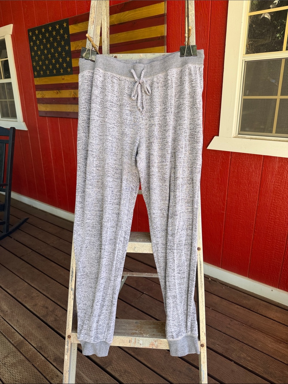 Cozy Women's Gray Jogger Pants with Drawstring - Picture 2 of 3